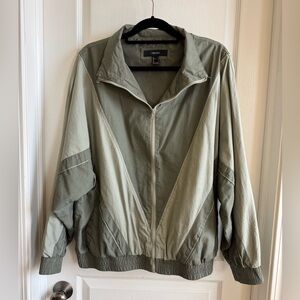Forever 21 green zip up jacket L